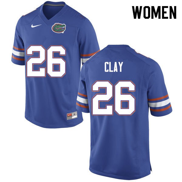 Women #26 Robert Clay Florida Gators College Football Jersey Blue